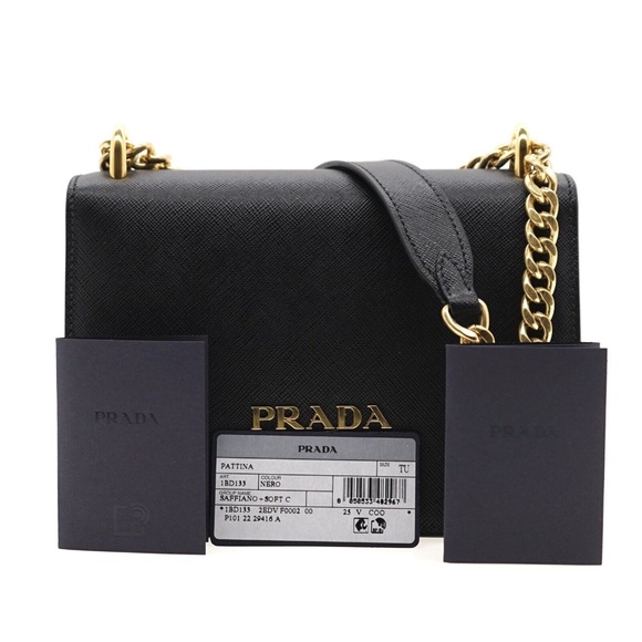 Prada Chain Crossbody Black Saffiano Leather New - Picture 4 of 5